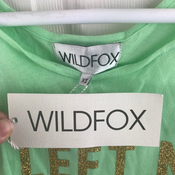 NWT Wildfox East Hampton Tank Top Green Glitter XS - Picture 3 of 4